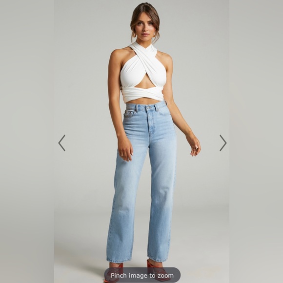 SHOWPO LILAH MULTI TIE CROP TOP IN WHITE - Picture 4 of 7